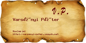 Varsányi Péter névjegykártya