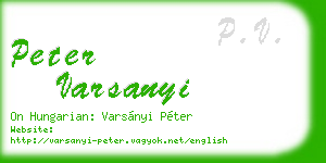 peter varsanyi business card