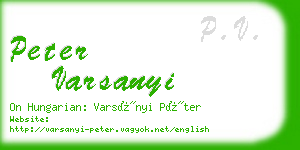 peter varsanyi business card